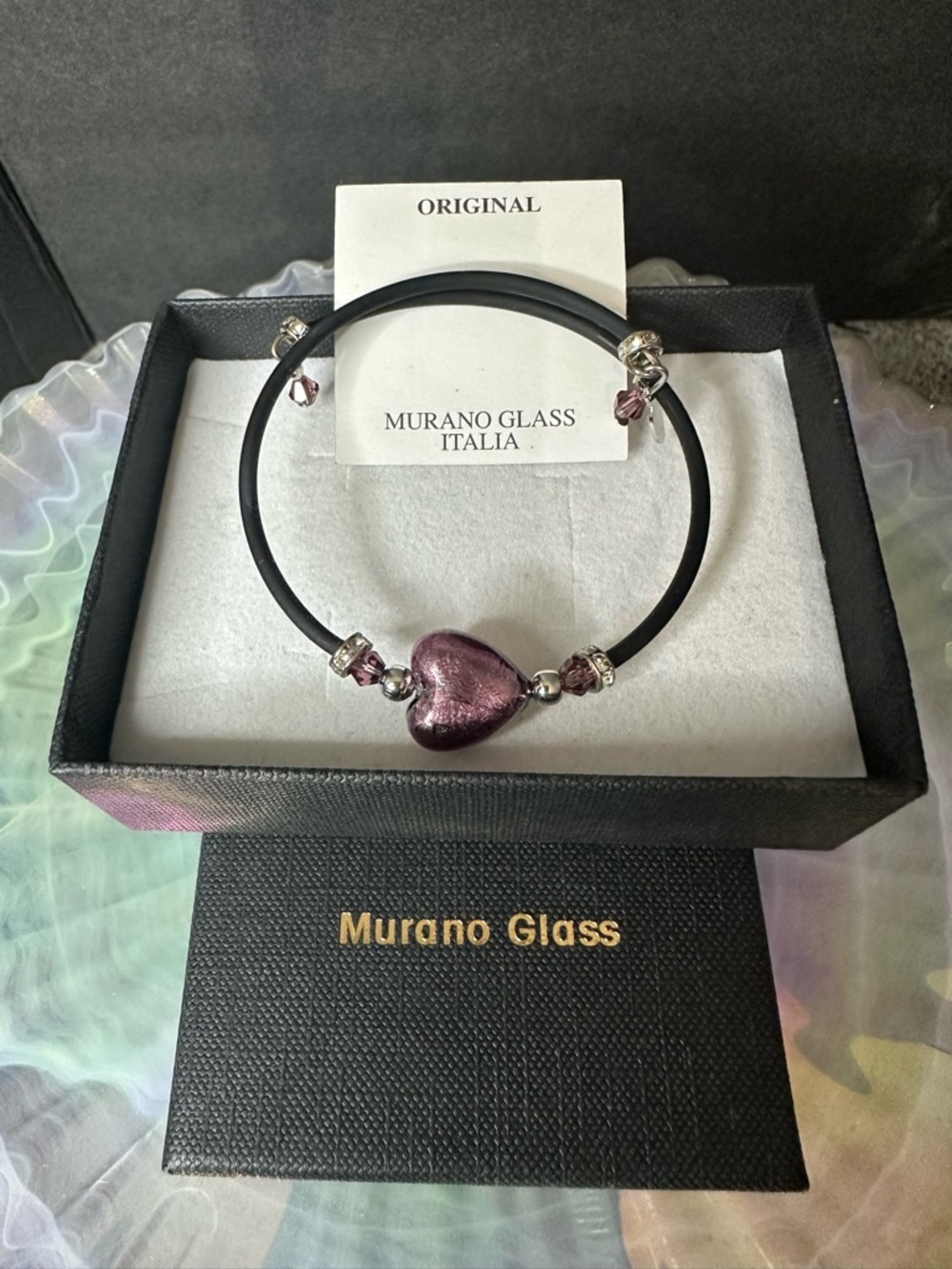 💜✨Murano Glass Italia Heart Bracelet ✨💜